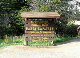 Cartel Fin Ruta 3 - Parque Nacional Tierra del Fuego